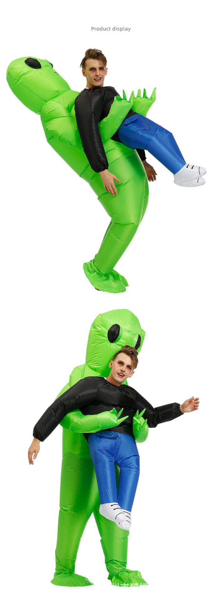 2021 new design popular halloween Christmas Funny cosplay mascot inflatable shiny green kids adult alien costume